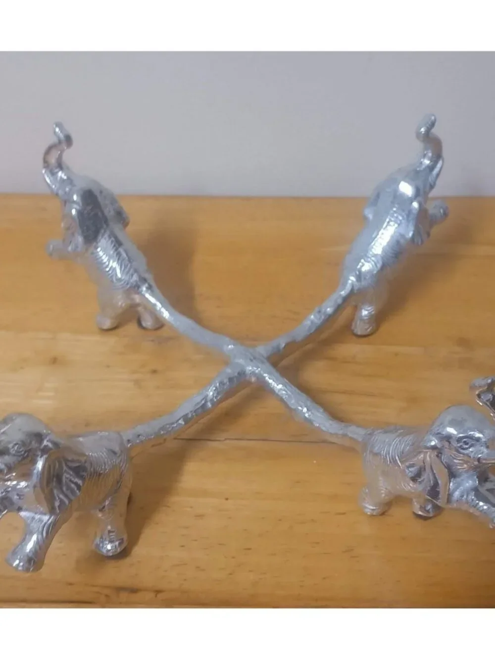 Arthur Court Vintage 2002 Elephant Aluminum Bowl Stand Holder Decor Servewear